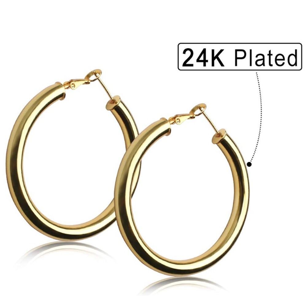 24k Gold Plated Hoop Earrings